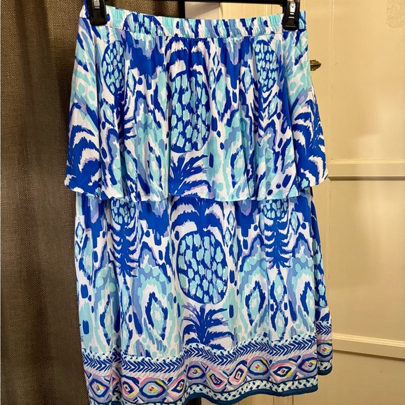 Lilly Pulitzer Quincy Strapless Dress in Blue and White, excellent condition - Picture 2 of 10